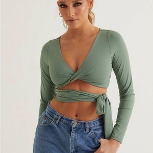 Sage Wrap Top NWT size S